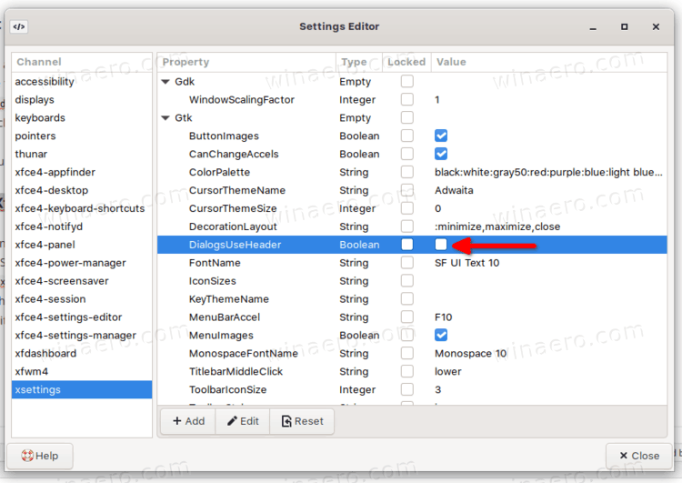 Disable CSD For Xfce Dialogs In Settings Editor