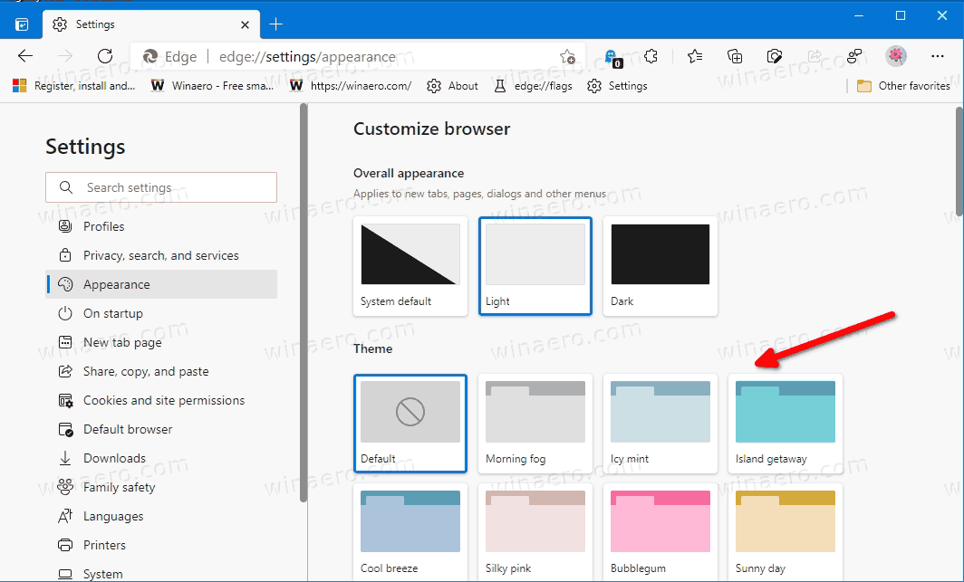 Edge Color Chart