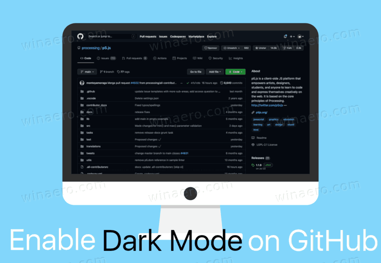 Enable Dark Mode On GitHub