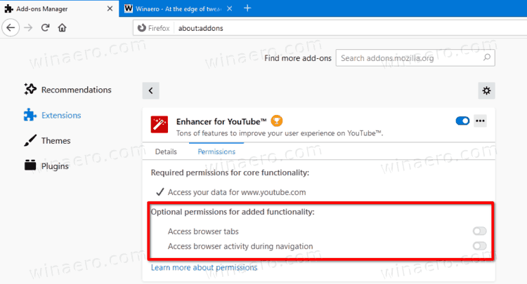 Firefox 84 Optional Extensions