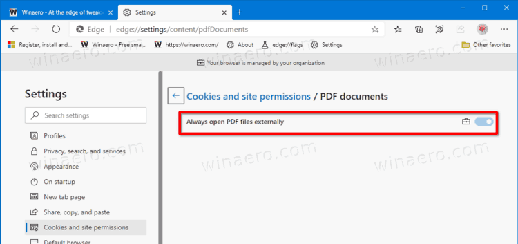Принудительно включить загрузку файлов PDF в Edge для всех пользователей