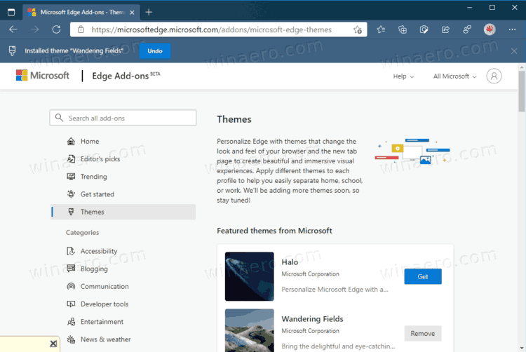 Install Themes In Microsoft Edge