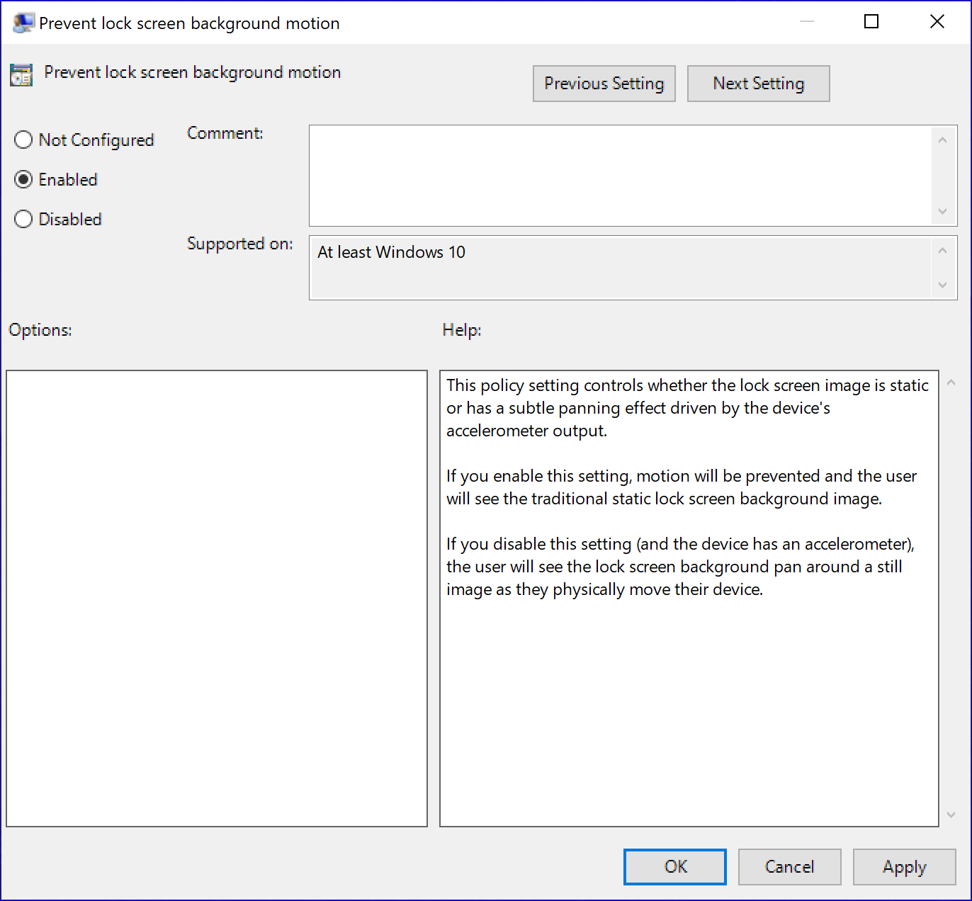 Lock Screen Background Motion In Windows 10