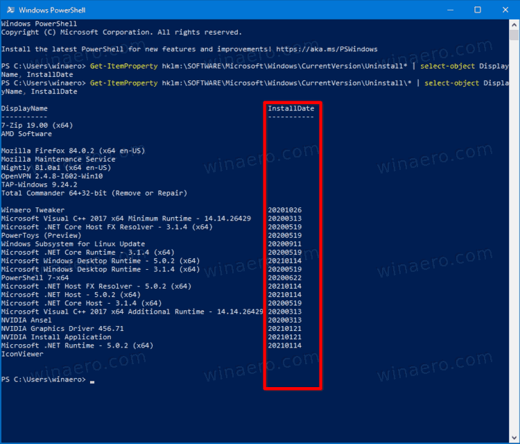 Find When Was An App Installed In PowerShell