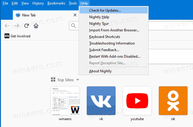 Firefox Check For Updates From Menu