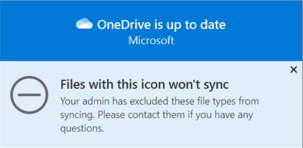 OneDrive Excluded File