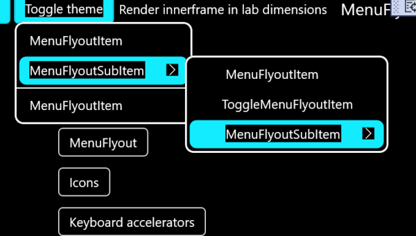 Sun Valley Context Menu Example 1