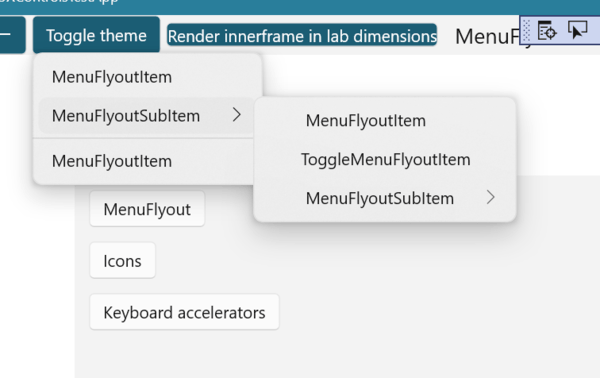 Sun Valley Context Menu Example 3