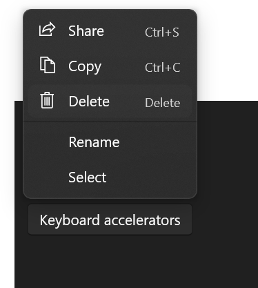 Sun Valley Context Menu Example 4