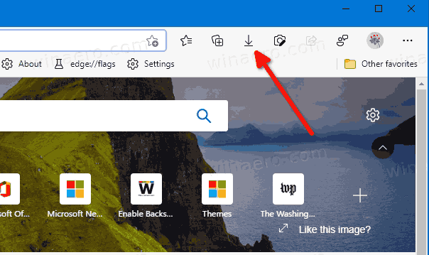 The Downloads Button In The Edge Toolbar