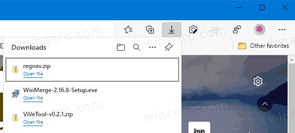 Edge Downloads UI