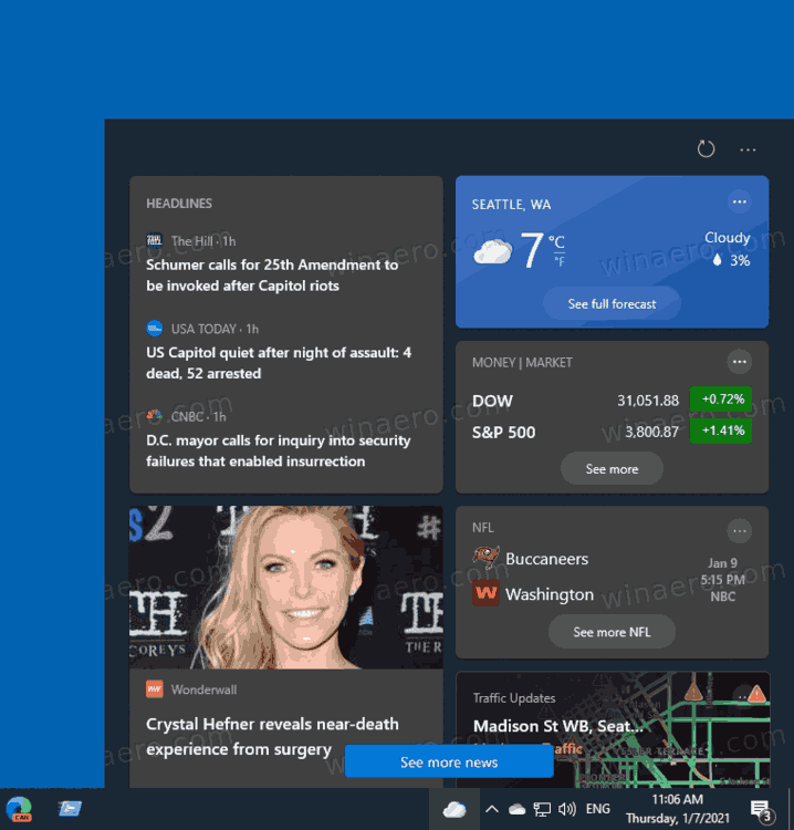 Add Or Remove News And Interests Button From Taskbar In Windows 10