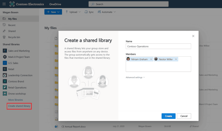 Create Shared Library In Onedrive