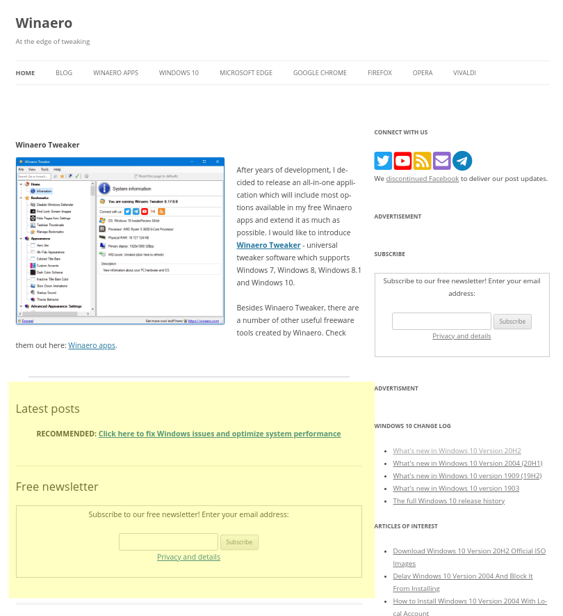 Winaero With Easylist