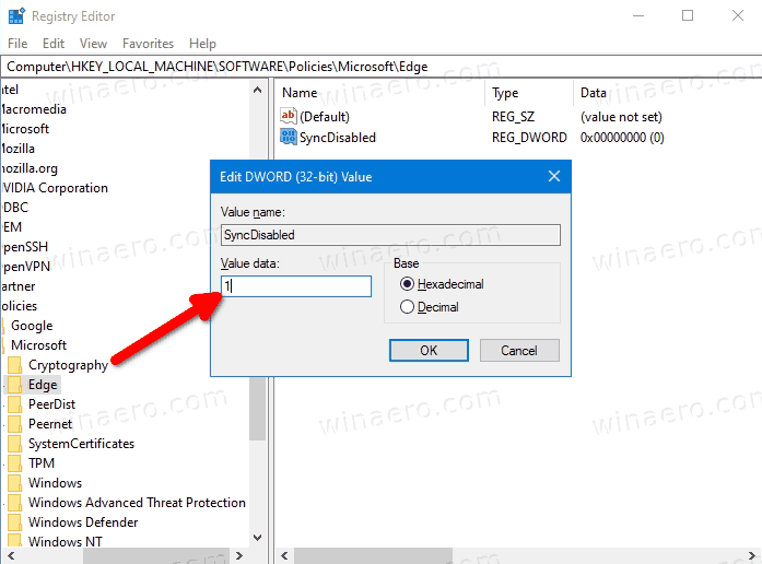 Edge Disable Sync For All Users