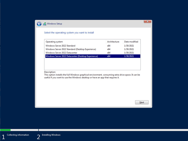 Windows Server 2022 Build 20289 comes with the version 21H2 branding