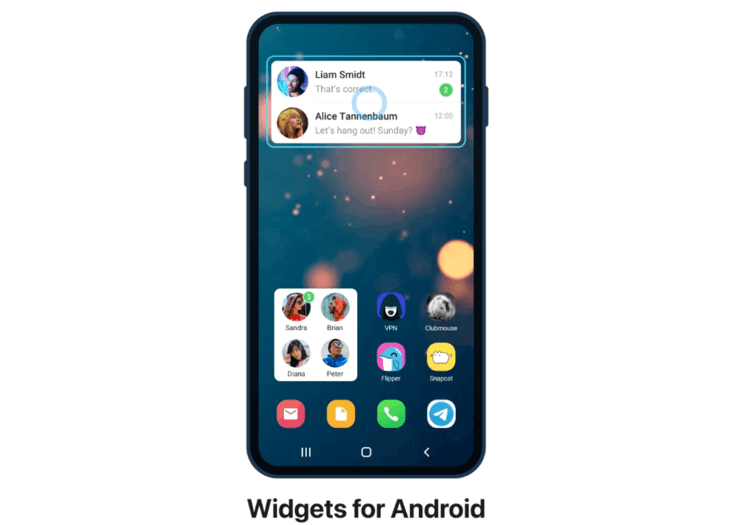 Виджеты Telegram для Android
