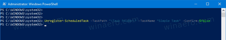 Windows 10 Удалить задачу в PowerShell