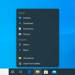 More Windows 10 Sun Valley design: Floating Jump Lists and Start