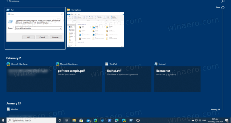 Представление задач виртуальных рабочих столов Windows 10