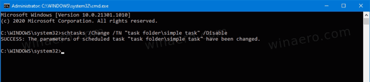 Schtasks Disable Scheduled Task In Command Prompt