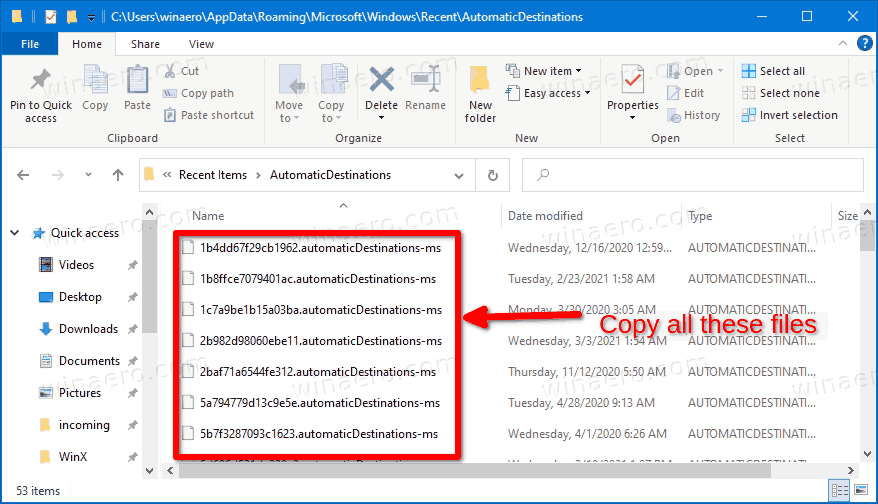 Copy Files From The Automaticdestinations Folder