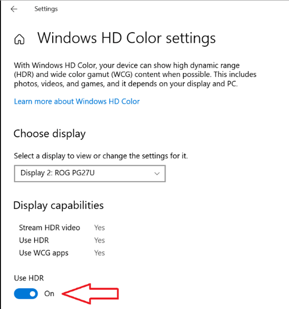 Enable Auto HDR In Windows 10 Step 1