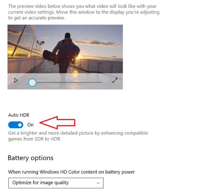 how to turn off auto hdr windows 10