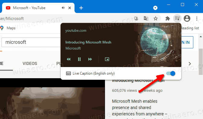 Enable or Disable Live Caption in Google Chrome