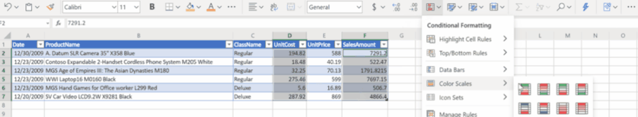 Excel Online Selection