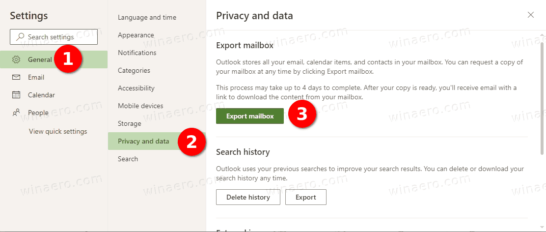 Export Mailbox Copy From Outlook