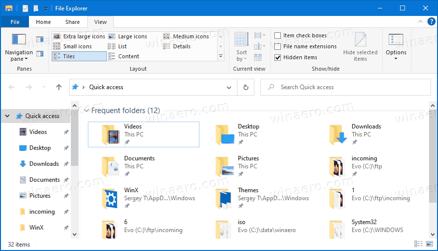 File Explorer Default Density