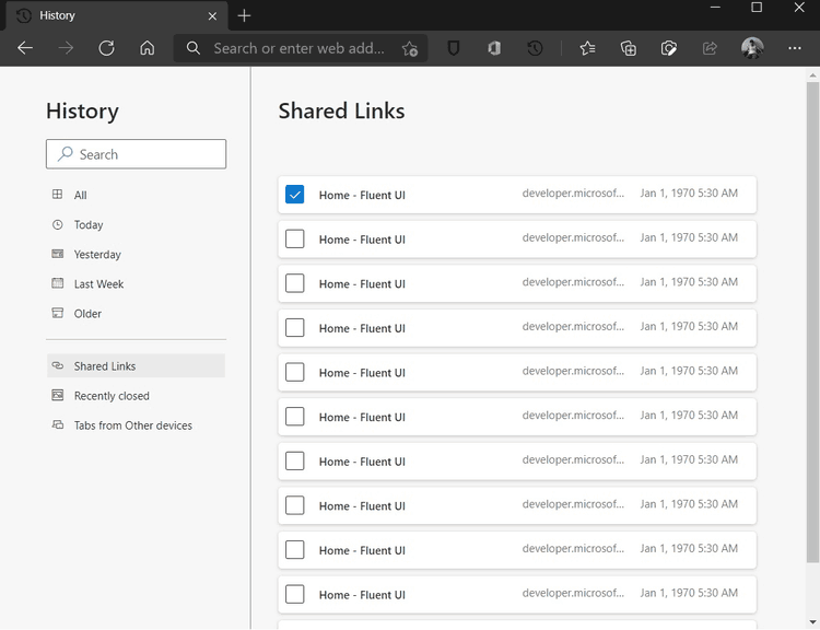 Microsoft Edge Shared Links Feature