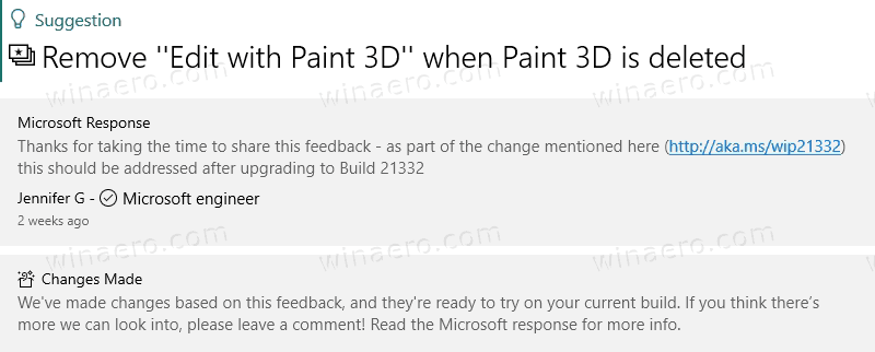 Microsoft Will Remove Edit With Paint 3D Item