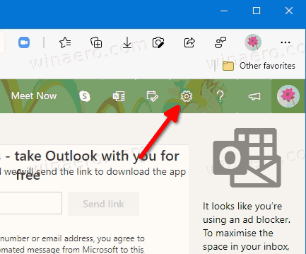 Outlook Web Settings Icon