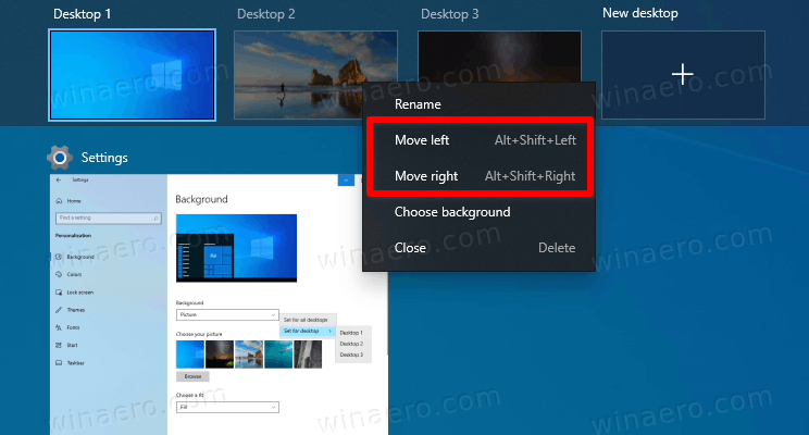 Reorder Virtual Desktops In Windows 10