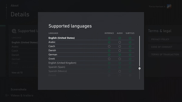 Xbox Language List