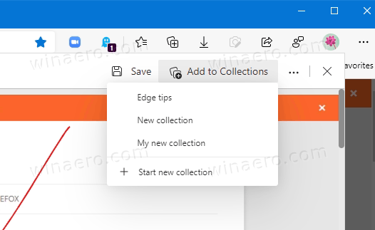Edge Add Web Capture To Collection Menu