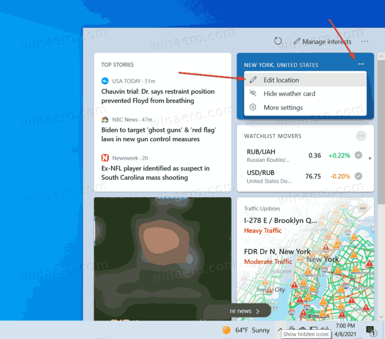 weatherbug temperature on taskbar