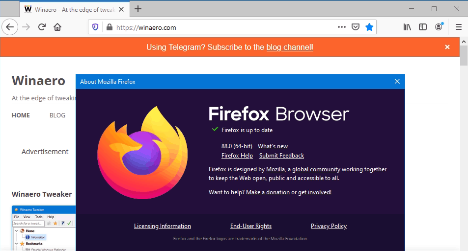 Firefox 88 About