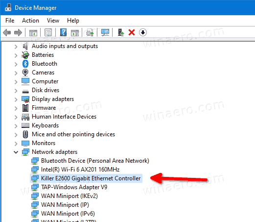 Network Adapter In Device Manager