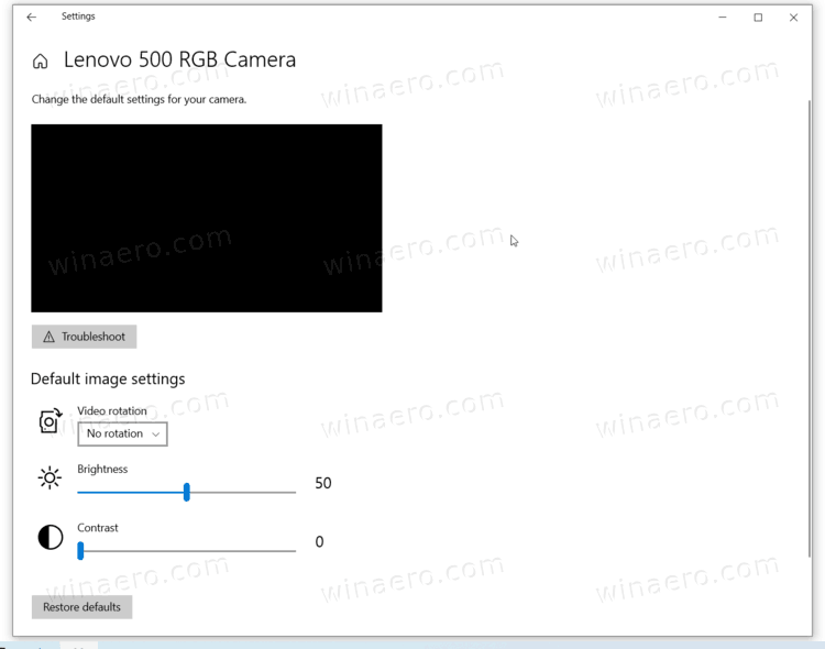 windows 10 camera settings brightness