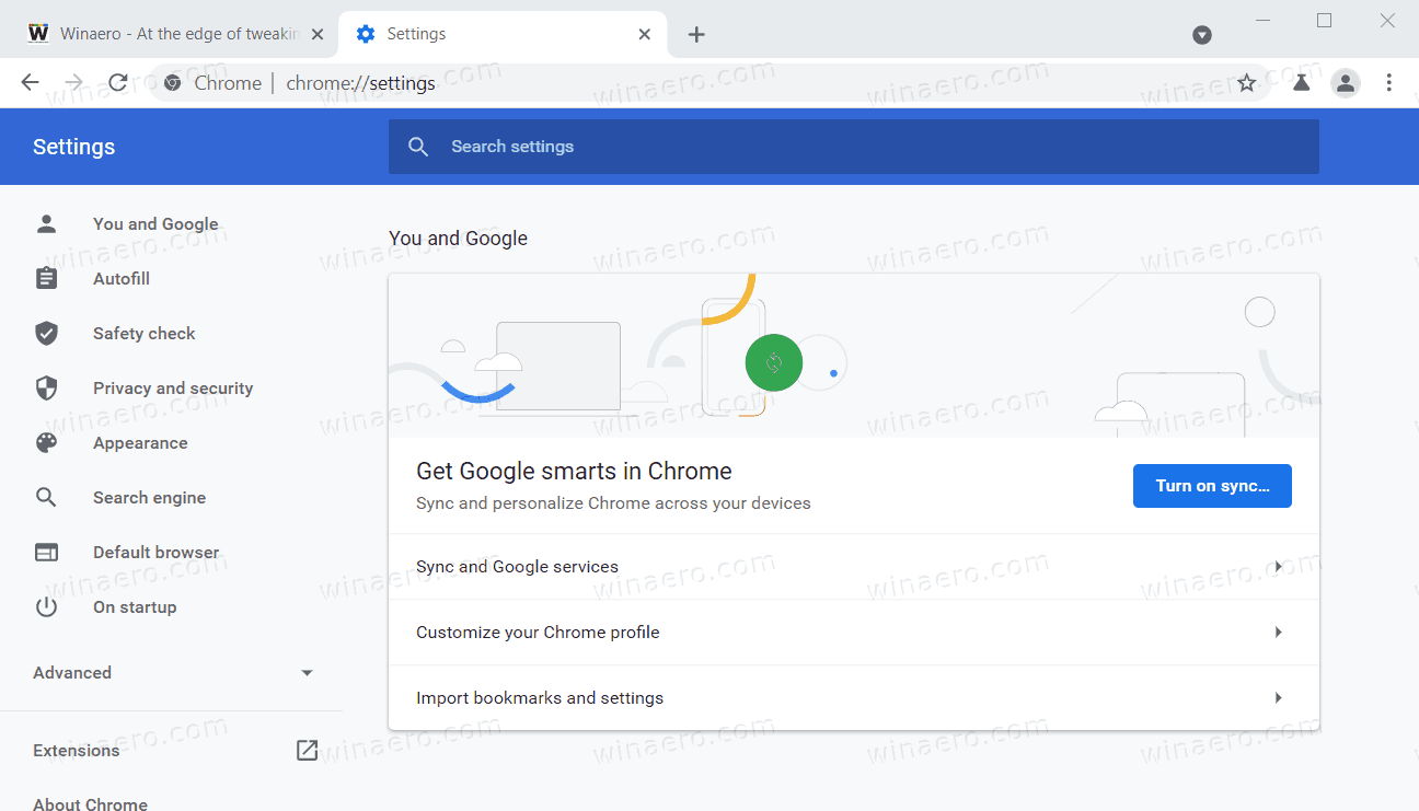 Chrome New Settings Page