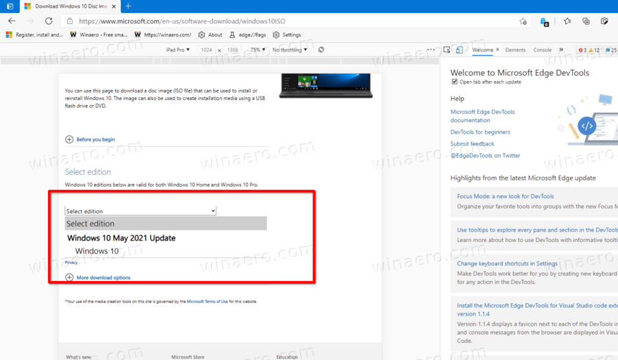 Download Windows 10 21H1 ISO File Directly Without Media Creation Tool