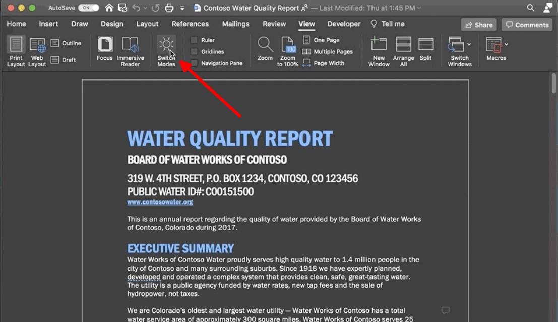 Enable Dark Mode In Word For Macos