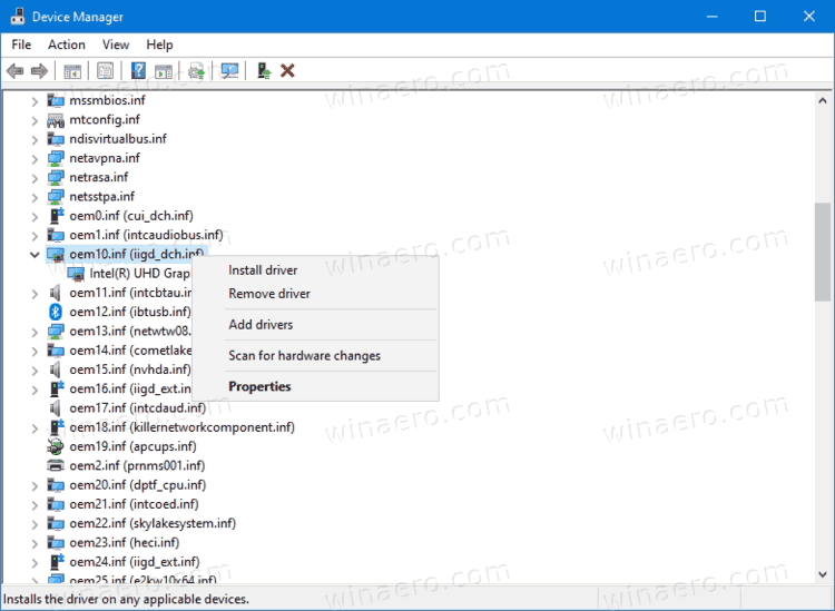 Windows 10 Device Manager has got 'Devices by driver' view quickly find and remove drivers