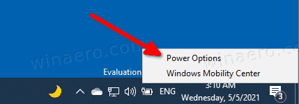 Windows 10 Open Power Options