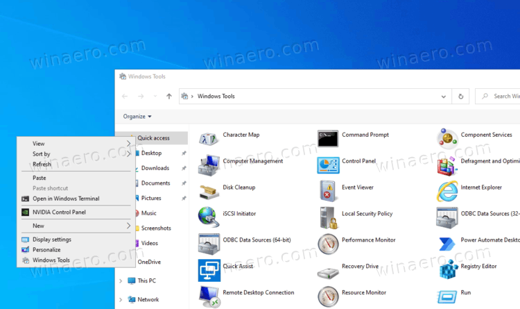 Добавить инструменты Windows в контекстное меню в Windows 10