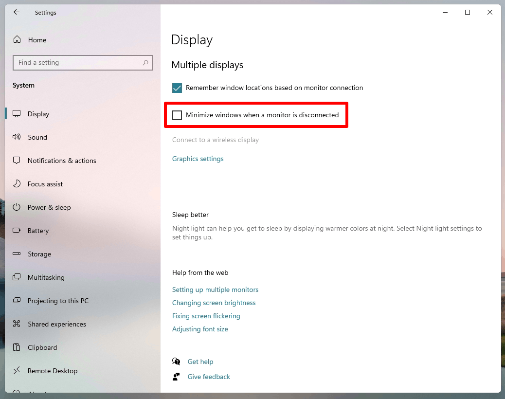 Disable Minimize Windows When Monitor Is Disconnected In Windows 11