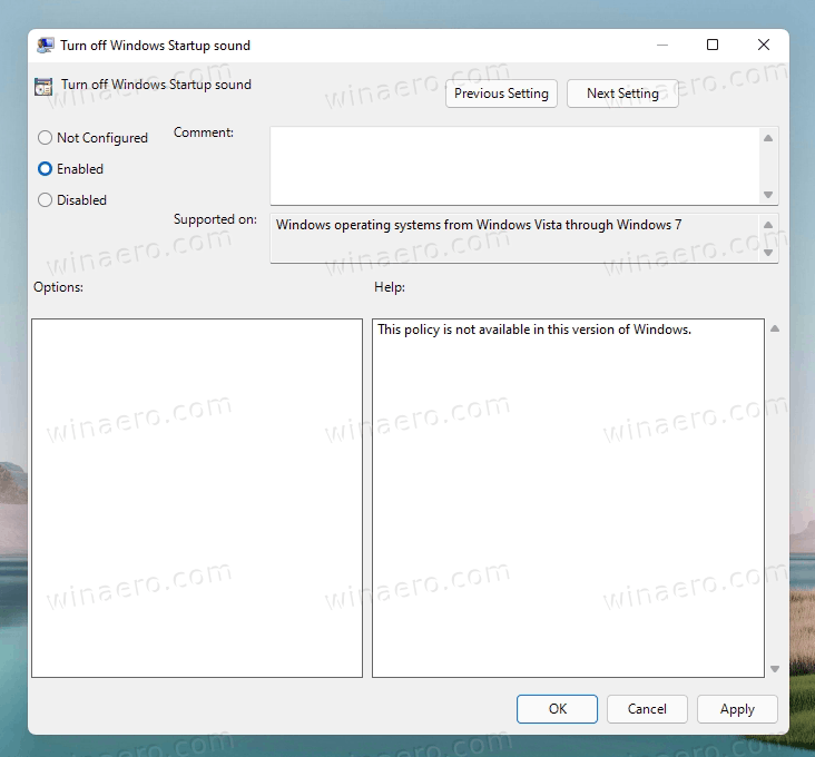 Disable Startup Sound In Windows 11 With Group Policy